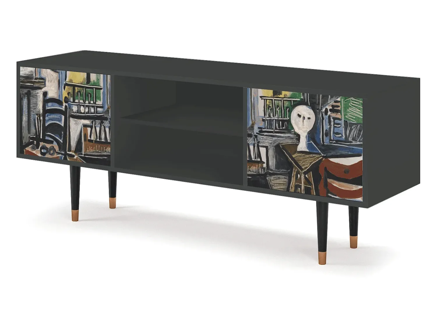 Móvel De Tv| Mueble de TV - 170х69х48 cm - T2 - The Studio , Antracite Cinza antracite