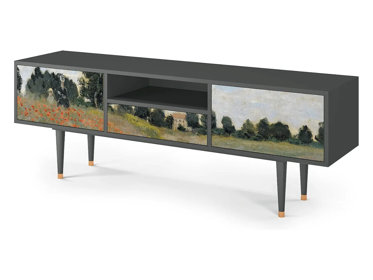 Online Mueble de TV - 170х59х41 cm - T6 - The Poppy Field , Antracite Cinza antracite