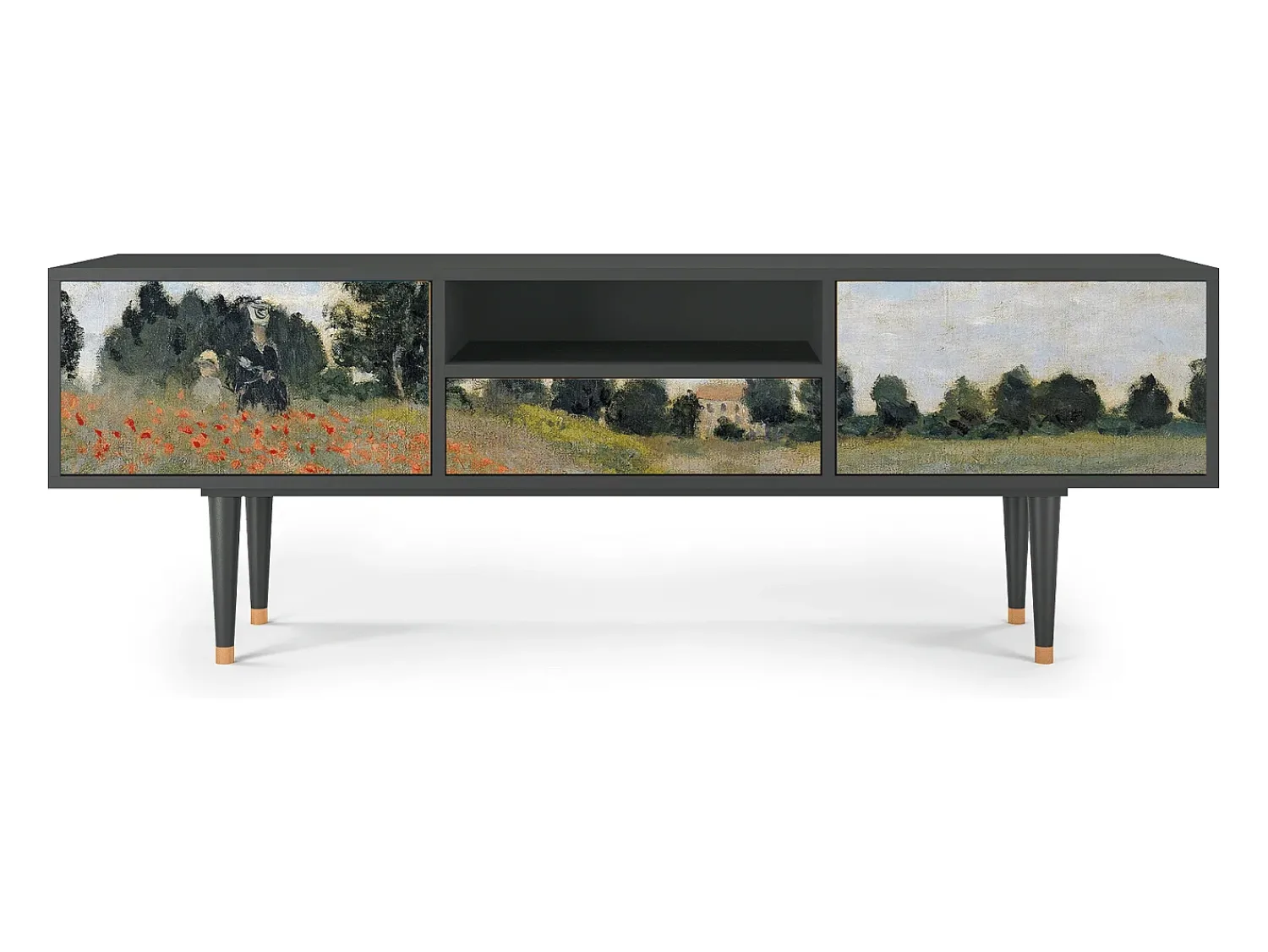Online Mueble de TV - 170х59х41 cm - T6 - The Poppy Field , Antracite Cinza antracite