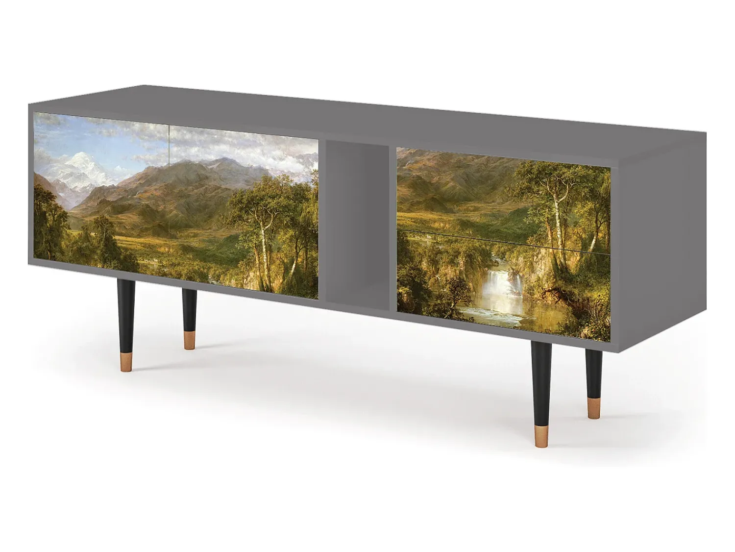Móvel De Tv| Mueble de TV - 170х69х48 cm - T1 - The Heart of the Andes , Cinza Cinzento