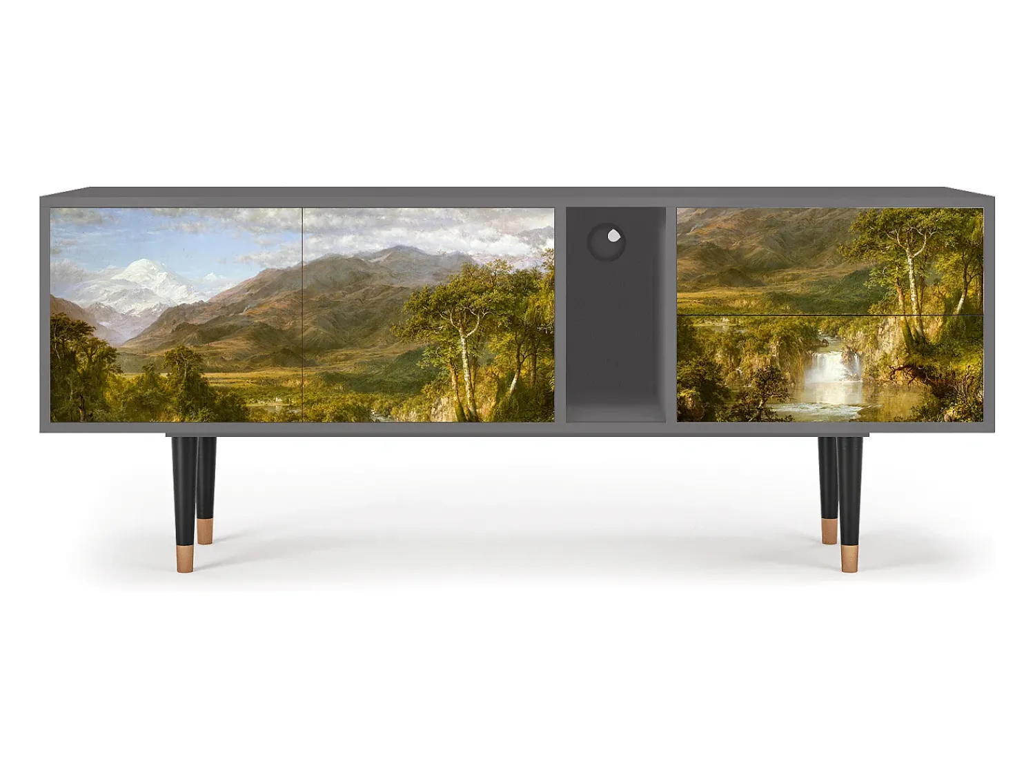 Móvel De Tv| Mueble de TV - 170х69х48 cm - T1 - The Heart of the Andes , Cinza Cinzento