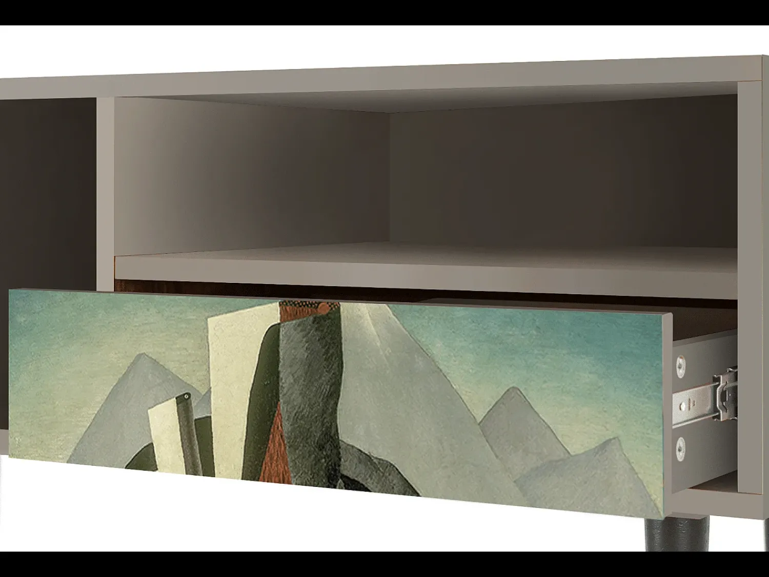 Sale Mueble de TV - 115х59х48 cm - T3 - The Cubist Paintings , Areia Bege