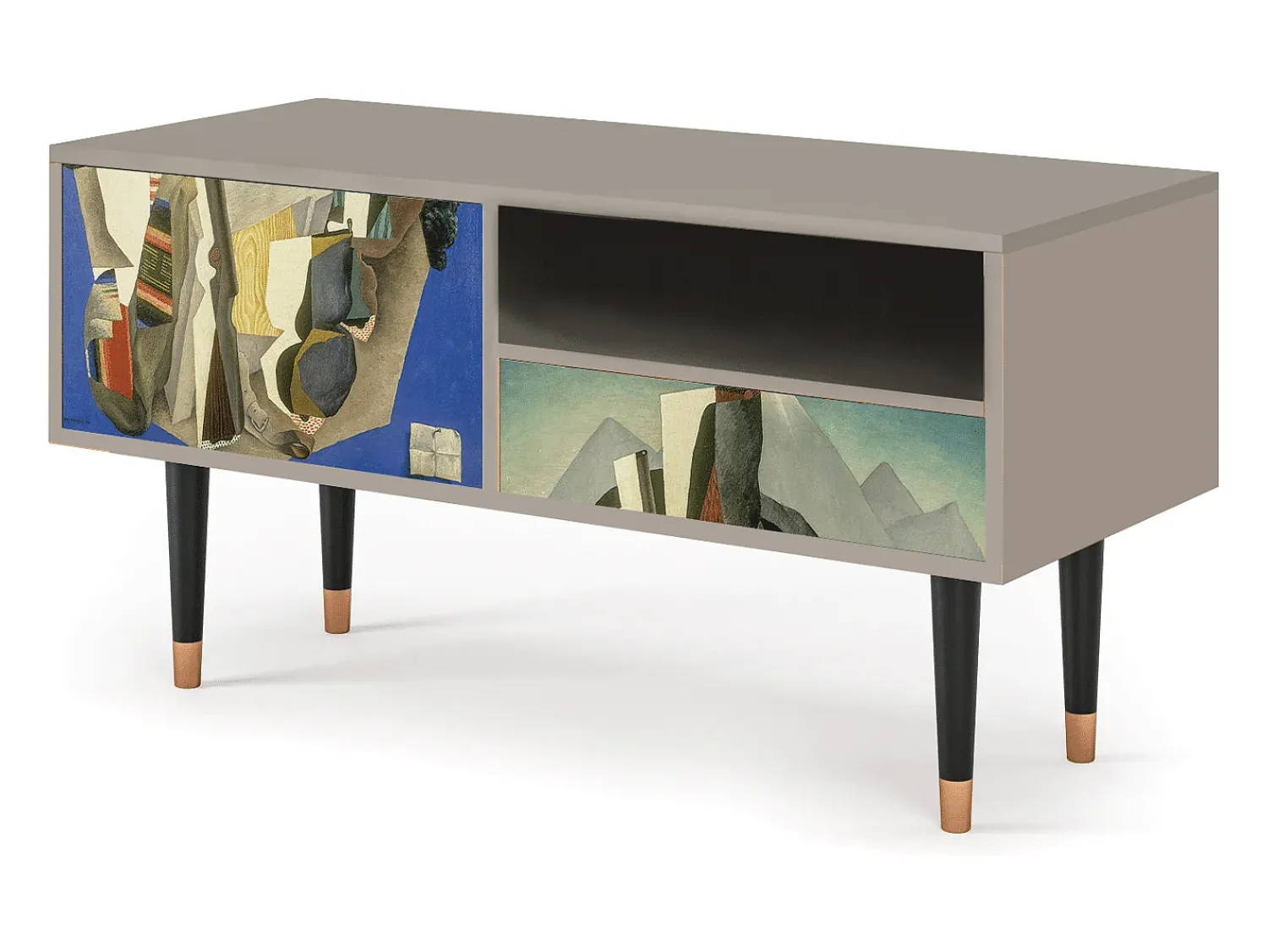 Sale Mueble de TV - 115х59х48 cm - T3 - The Cubist Paintings , Areia Bege