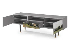 Móvel De Tv| Mueble de TV - 170х59х41 cm - T6 - The Poppy Field , Cinza Cinzento