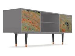 Móvel De Tv* Mueble de TV - 170х69х48 cm - T2 - The Poppy Field , Cinza Cinzento