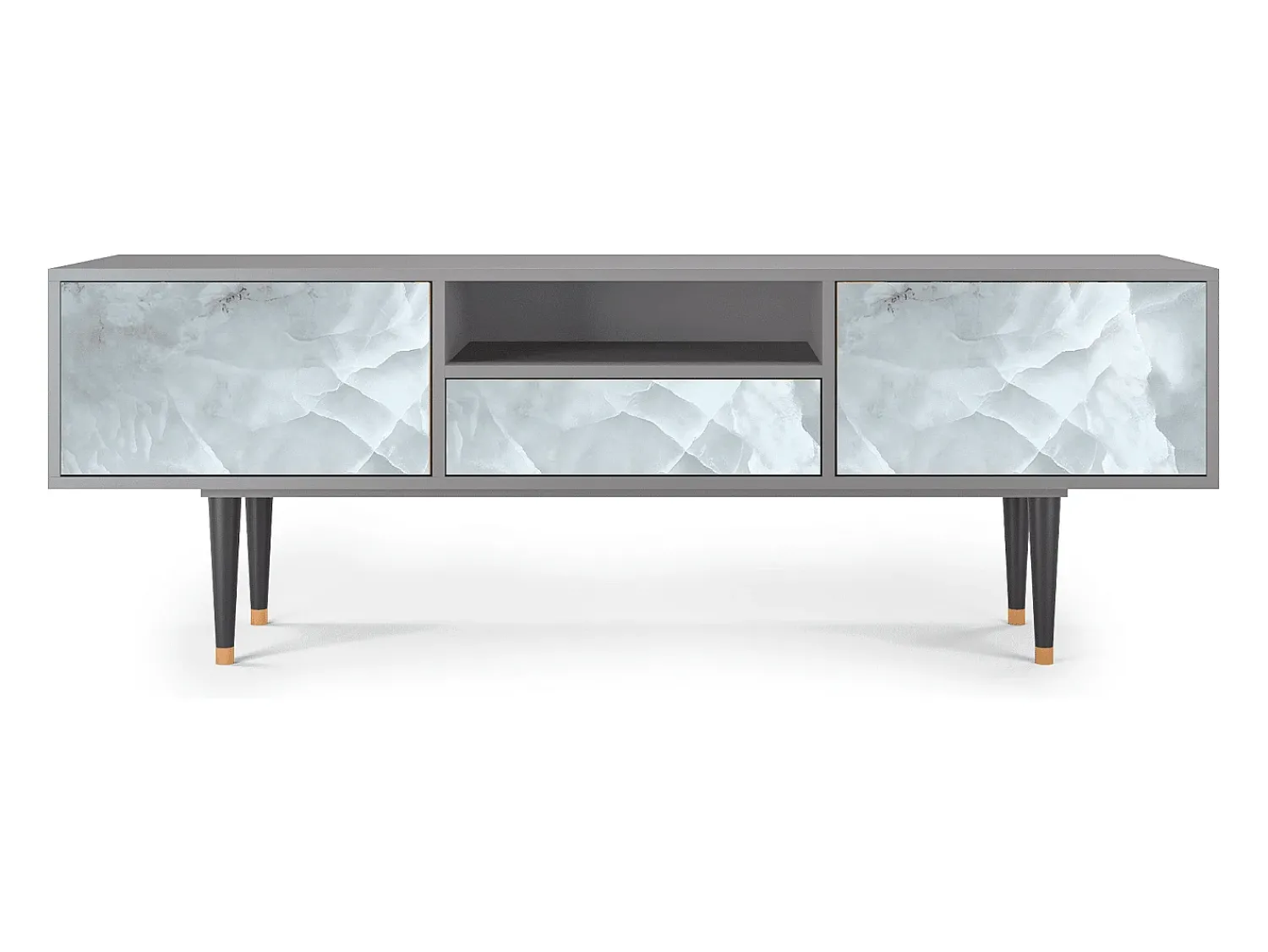 Móvel De Tv| Mueble de TV - 170х59х41 cm - T6 - The Onyx, Cinza Cinzento
