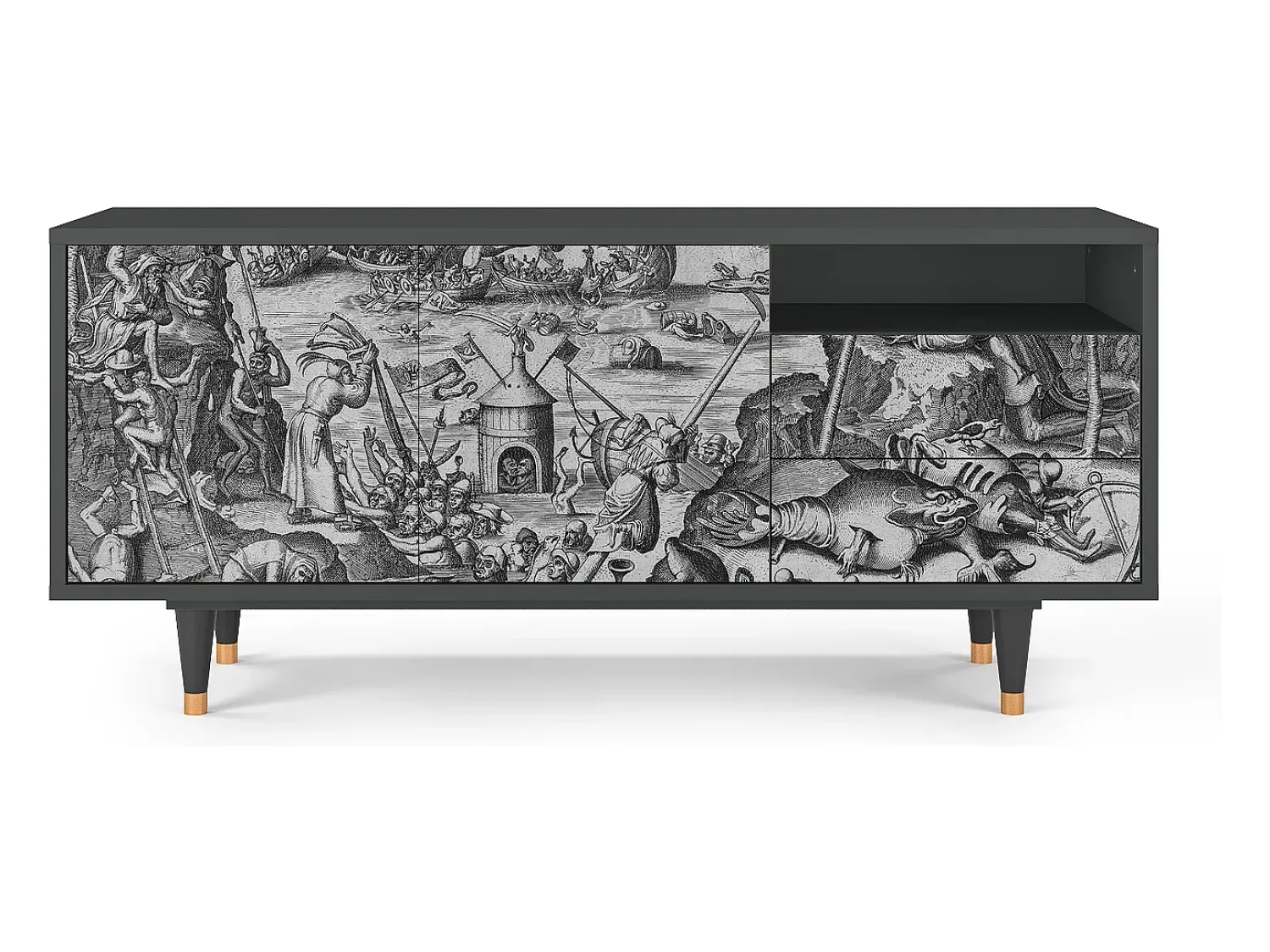 Móvel De Tv* Mueble de TV - 125х56х41 cm - T7 - The Temptation, Antracite Cinza antracite