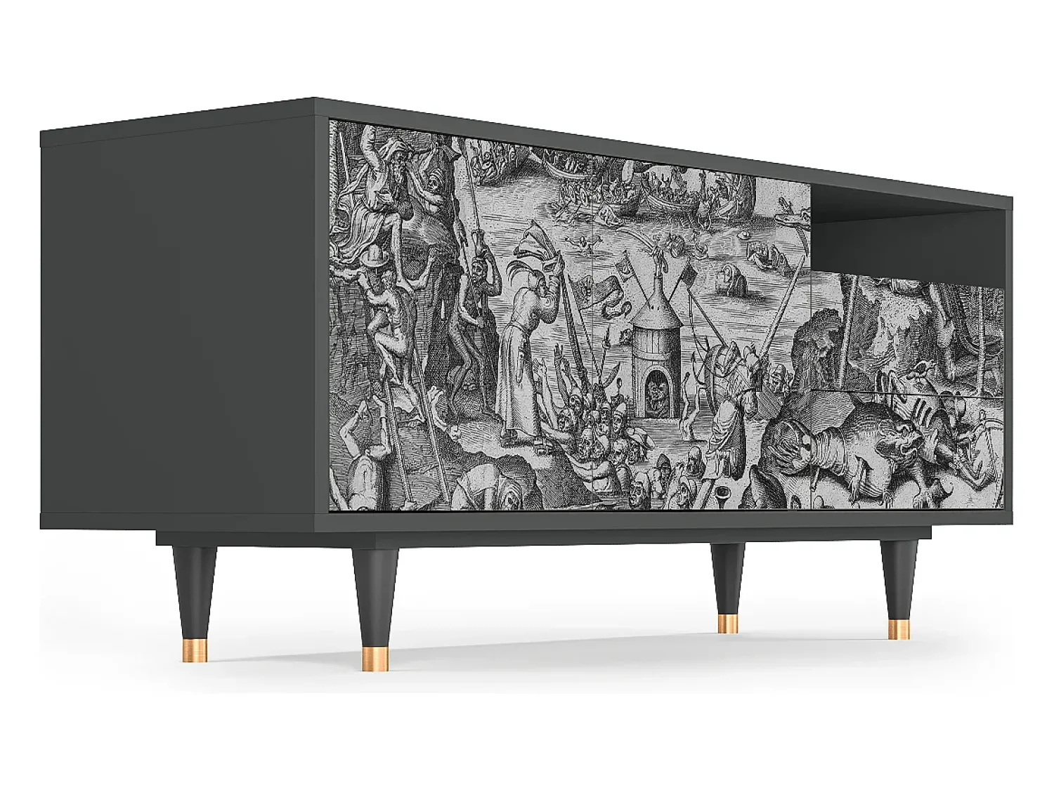 Móvel De Tv* Mueble de TV - 125х56х41 cm - T7 - The Temptation, Antracite Cinza antracite