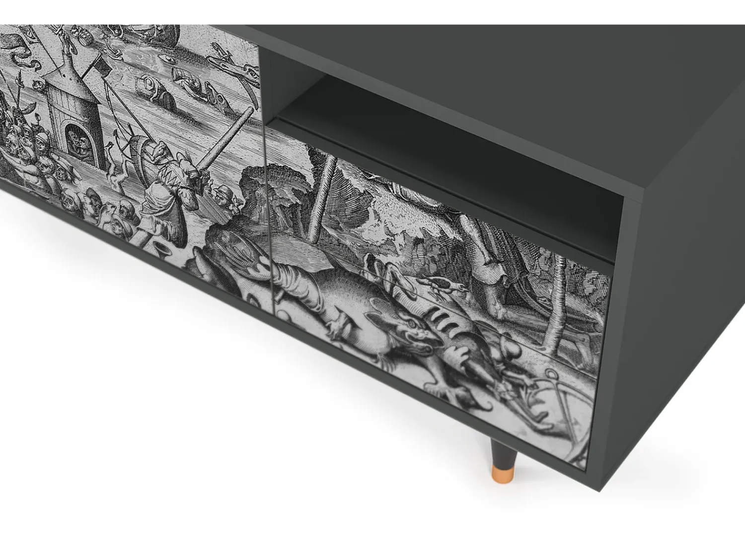 Móvel De Tv* Mueble de TV - 125х56х41 cm - T7 - The Temptation, Antracite Cinza antracite