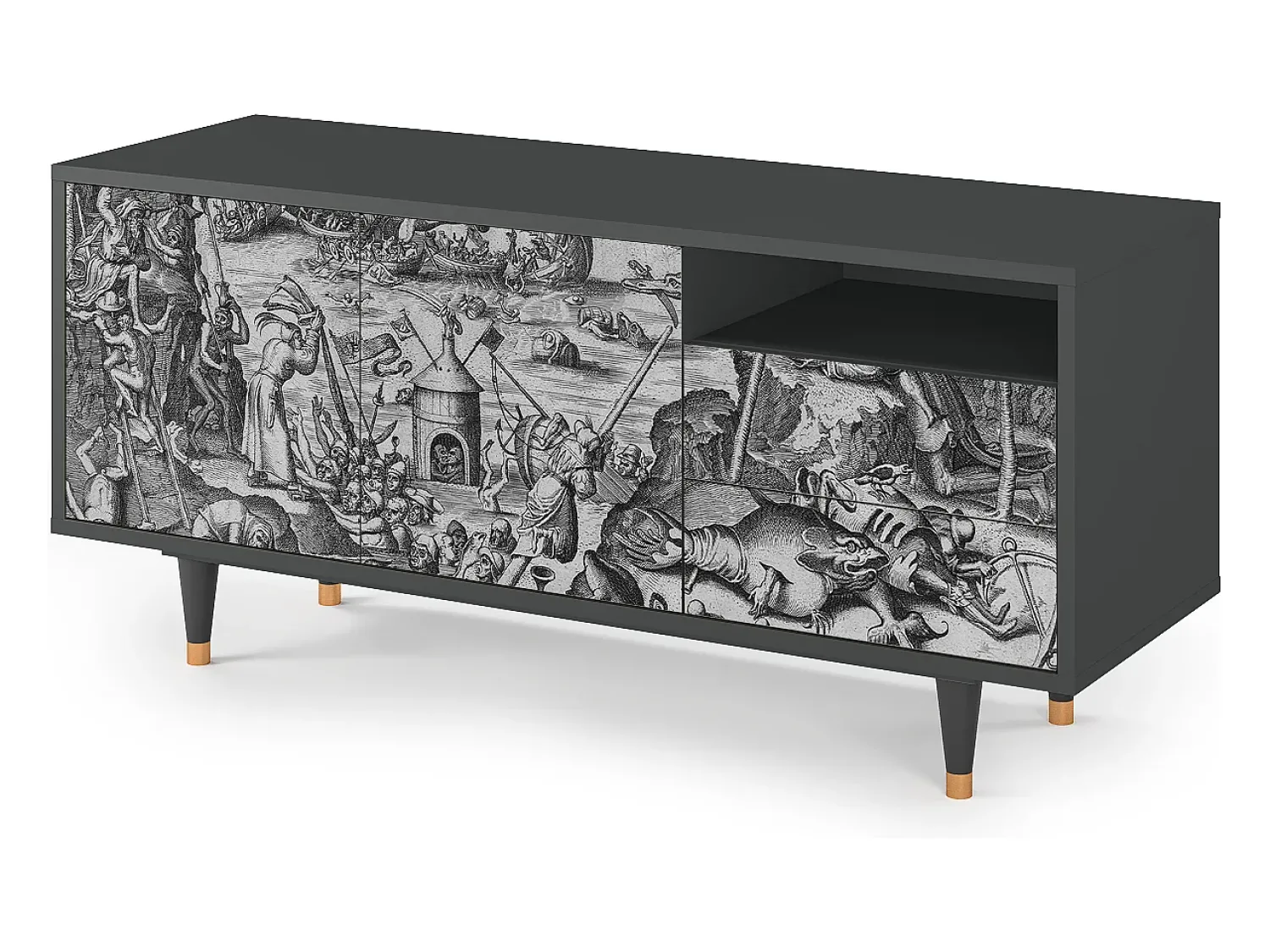 Móvel De Tv* Mueble de TV - 125х56х41 cm - T7 - The Temptation, Antracite Cinza antracite