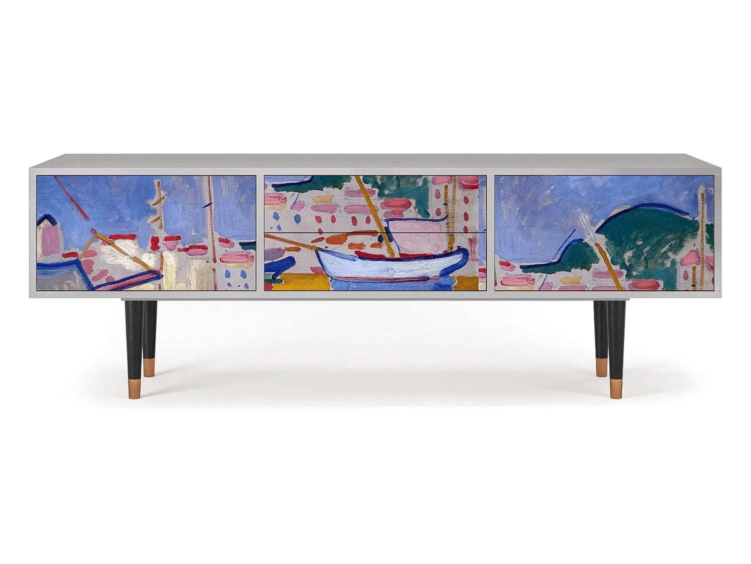 Mueble de TV - 170х59х48 cm - T4 - The Port of Collioure , Cinza^ Móvel De Tv
