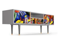 Best Mueble de TV - 170х59х41 cm - T6 - The Turning Road, Cinza Cinzento