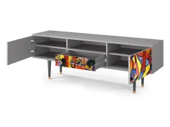 Best Mueble de TV - 170х59х41 cm - T6 - The Turning Road, Cinza Cinzento