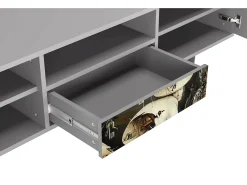 Móvel De Tv| Mueble de TV - 170х59х41 cm - T6 - The Garden 2, Cinza Cinzento