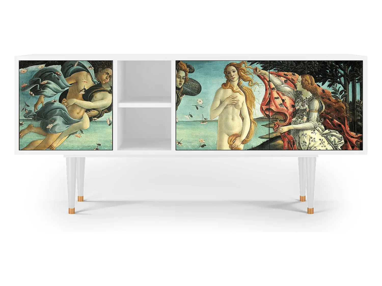 Mueble de TV - 150х69х41 cm - T5 - The Birth of Venus, Branco^ Móvel De Tv