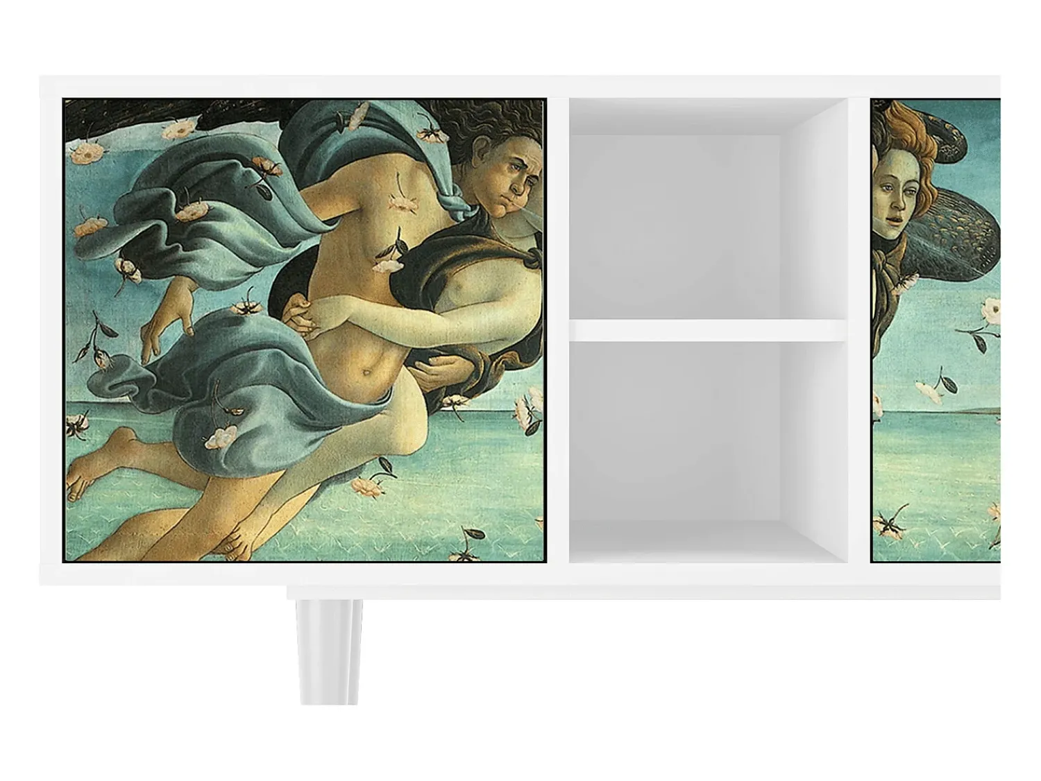 Mueble de TV - 150х69х41 cm - T5 - The Birth of Venus, Branco^ Móvel De Tv