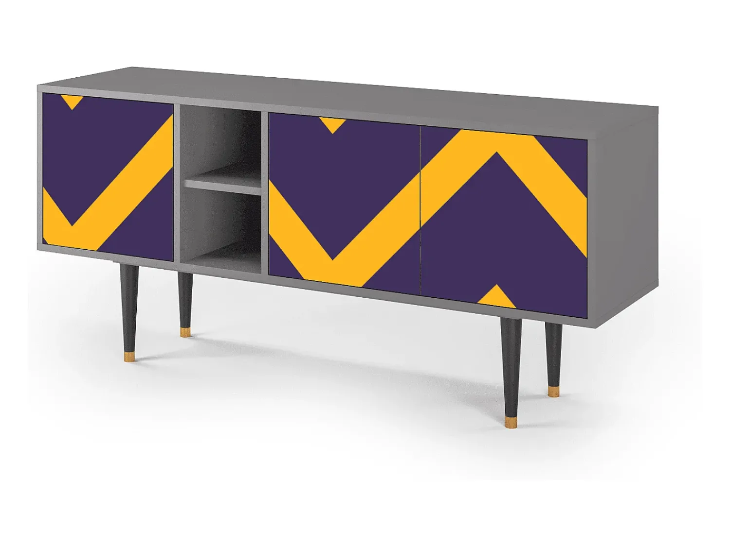 Móvel De Tv* Mueble de TV - 150х69х41 cm - T5 - The Brightest Way, Cinza Cinzento