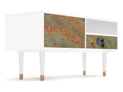 Mueble de TV - 115х59х48 cm - T3 - The Poppy Field , Branco^ Móvel De Tv
