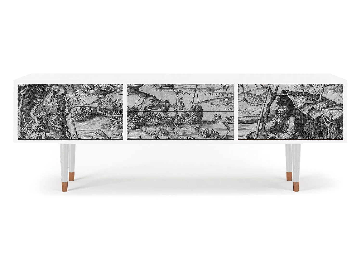 Móvel De Tv| Mueble de TV - 170х59х48 cm - T4 - The Temptation, Branco Bege