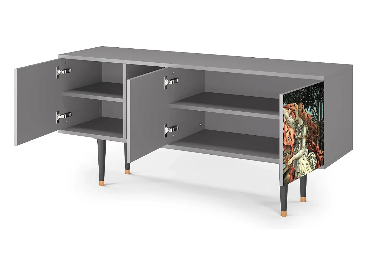 Móvel De Tv| Mueble de TV - 150х69х41 cm - T5 - The Birth of Venus, Cinza Cinzento