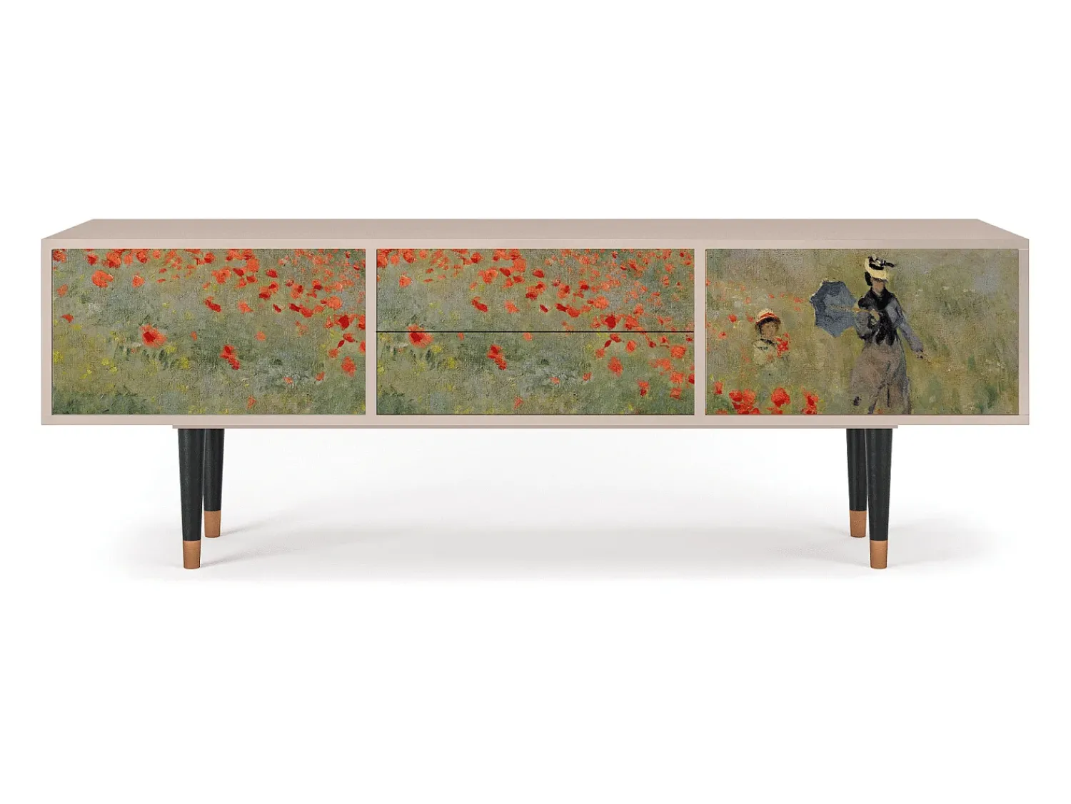 Móvel De Tv| Mueble de TV - 170х59х48 cm - T4 - The Poppy Field , Latte Bege