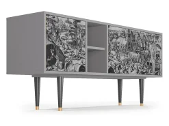 Móvel De Tv* Mueble de TV - 150х69х41 cm - T5 - The Festival of Saint, Cinza Cinzento
