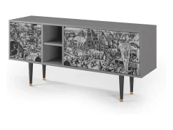 Móvel De Tv* Mueble de TV - 150х69х41 cm - T5 - The Festival of Saint, Cinza Cinzento
