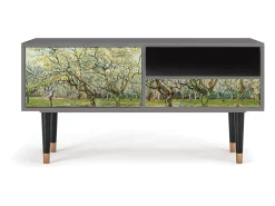 Móvel De Tv| Mueble de TV - 115х59х48 cm - T3 - The Branco Orchard, Cinza Cinzento
