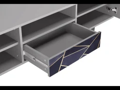 Móvel De Tv| Mueble de TV - 170х59х41 cm - T6 - The Amethyst, Cinza Cinzento