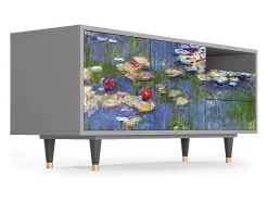 Móvel De Tv| Mueble de TV - 125х56х41 cm - T7 - The water lily pond , Cinza Cinzento