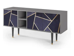 Móvel De Tv| Mueble de TV - 150х69х41 cm - T5 - The Amethyst, Cinza Cinzento
