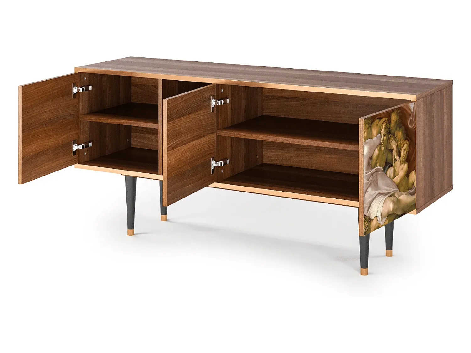 Mueble de TV - 150х69х41 cm - T5 - The Creation of Adam, Nogueira^ Móvel De Tv