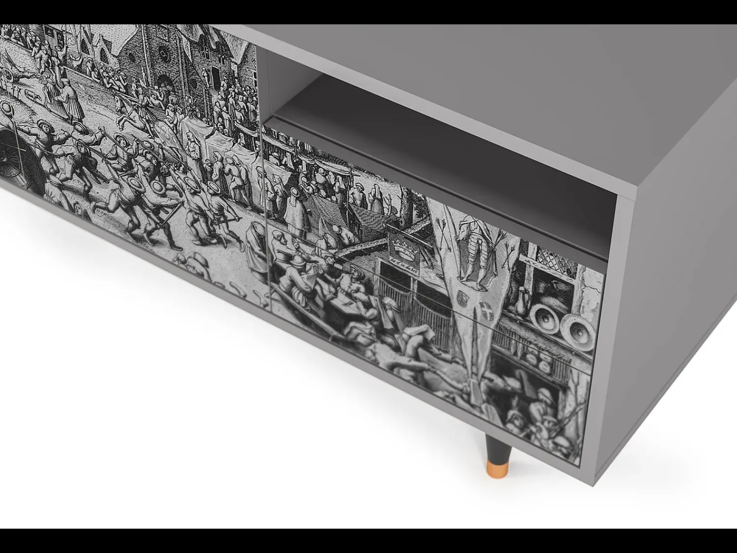 Hot Mueble de TV - 125х56х41 cm - T7 - The Festival of Saint, Cinza Cinzento