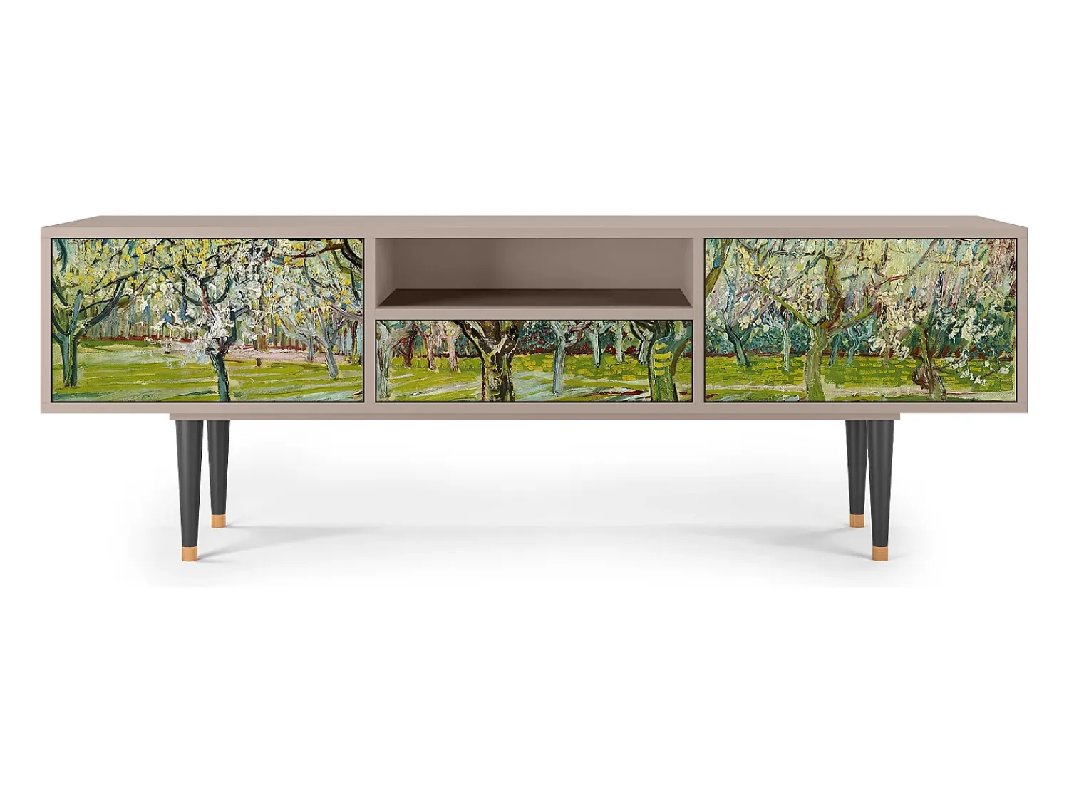 Móvel De Tv| Mueble de TV - 170х59х41 cm - T6 - The Branco Orchard, Latte Bege