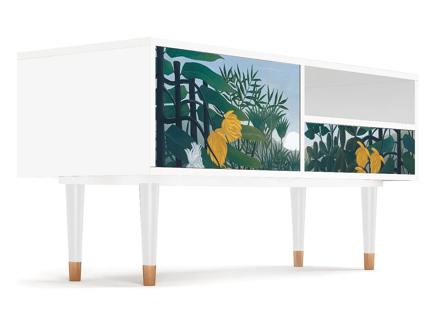 Outlet Mueble de TV - 115х59х48 cm - T3 - The Repast of the Lion, Branco Bege