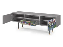 Móvel De Tv| Mueble de TV - 170х59х41 cm - T6 - The water lily pond , Cinza Cinzento