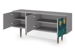 Móvel De Tv* Mueble de TV - 150х69х41 cm - T5 - The Repast of the Lion, Cinza Cinzento