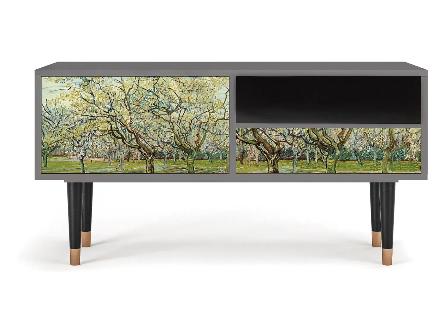 Móvel De Tv* Mueble de TV - 115х59х48 cm - T3 - The Branco Orchard, Areia Bege