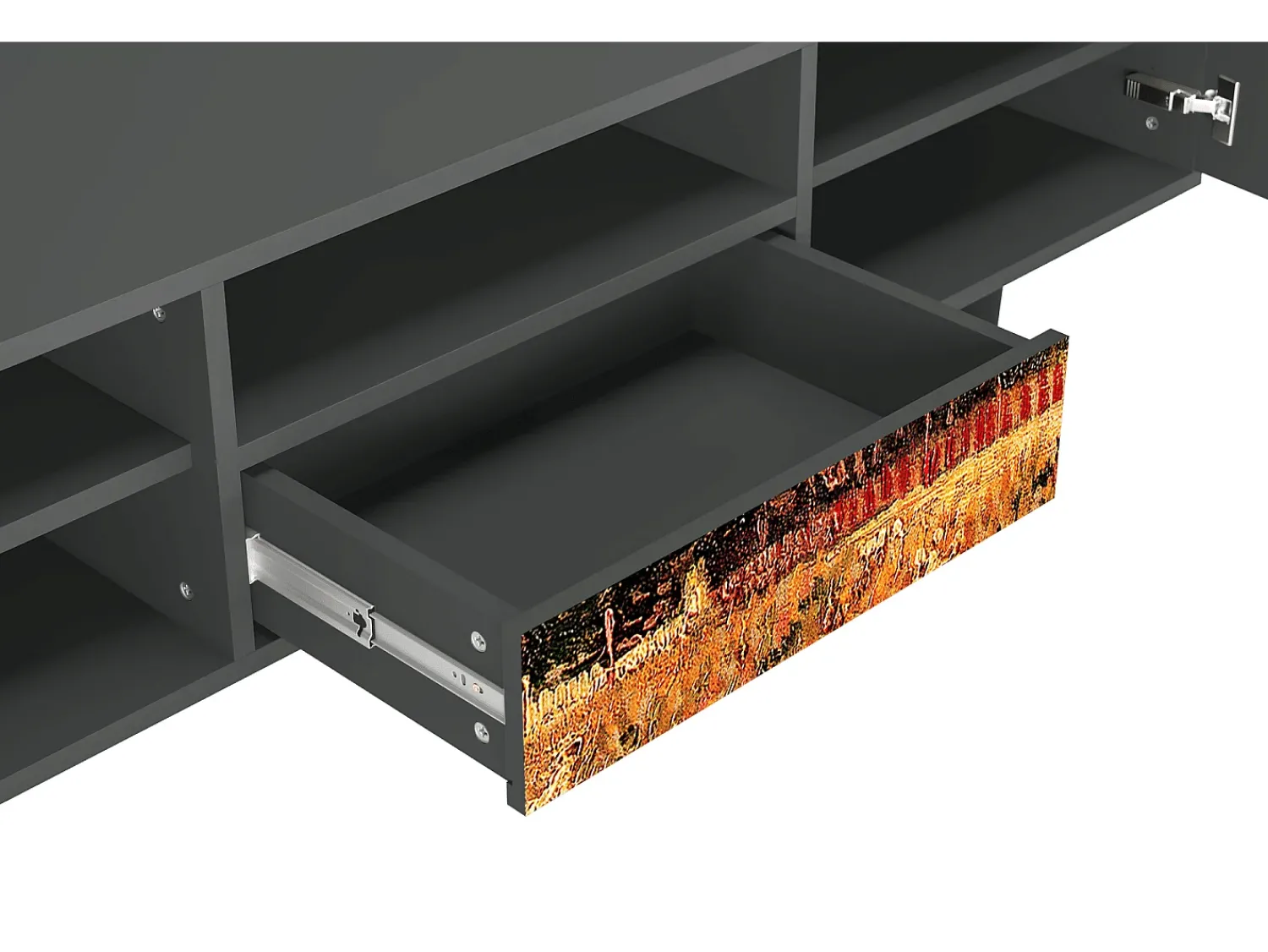 Móvel De Tv| Mueble de TV - 170х59х41 cm - T6 - The Banks, Antracite Cinza antracite