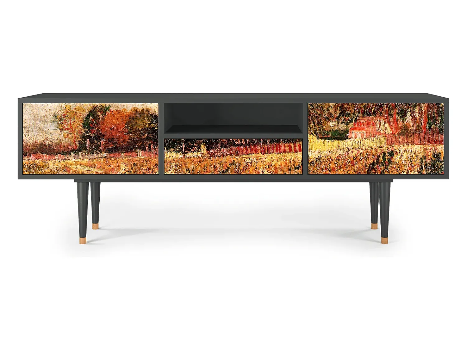 Móvel De Tv| Mueble de TV - 170х59х41 cm - T6 - The Banks, Antracite Cinza antracite