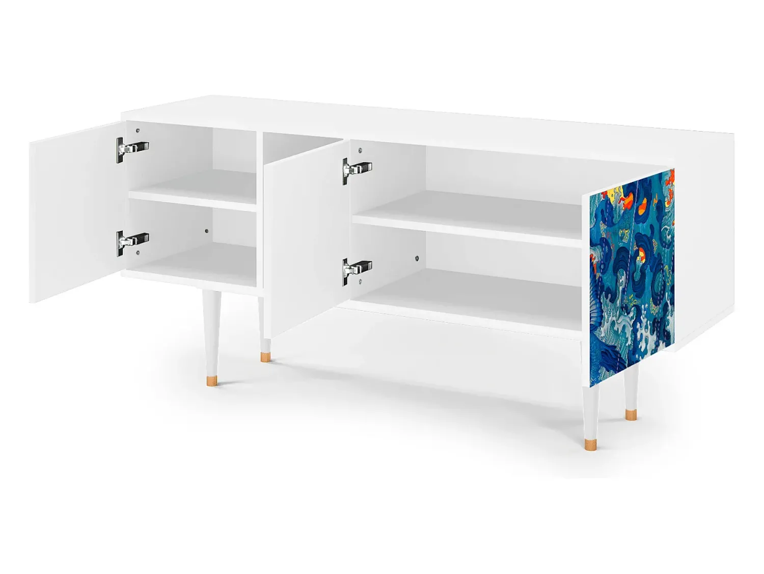 Mueble de TV - 150х69х41 cm - T5 - The Girl - James Jean, Branco^ Móvel De Tv