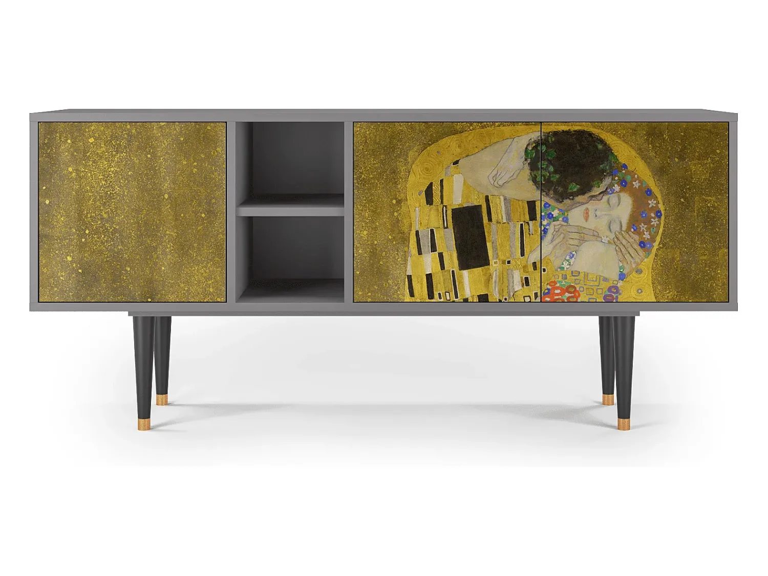 Mueble de TV - 150х69х41 cm - T5 - The Kiss by Klimt , Cinza^ Móvel De Tv