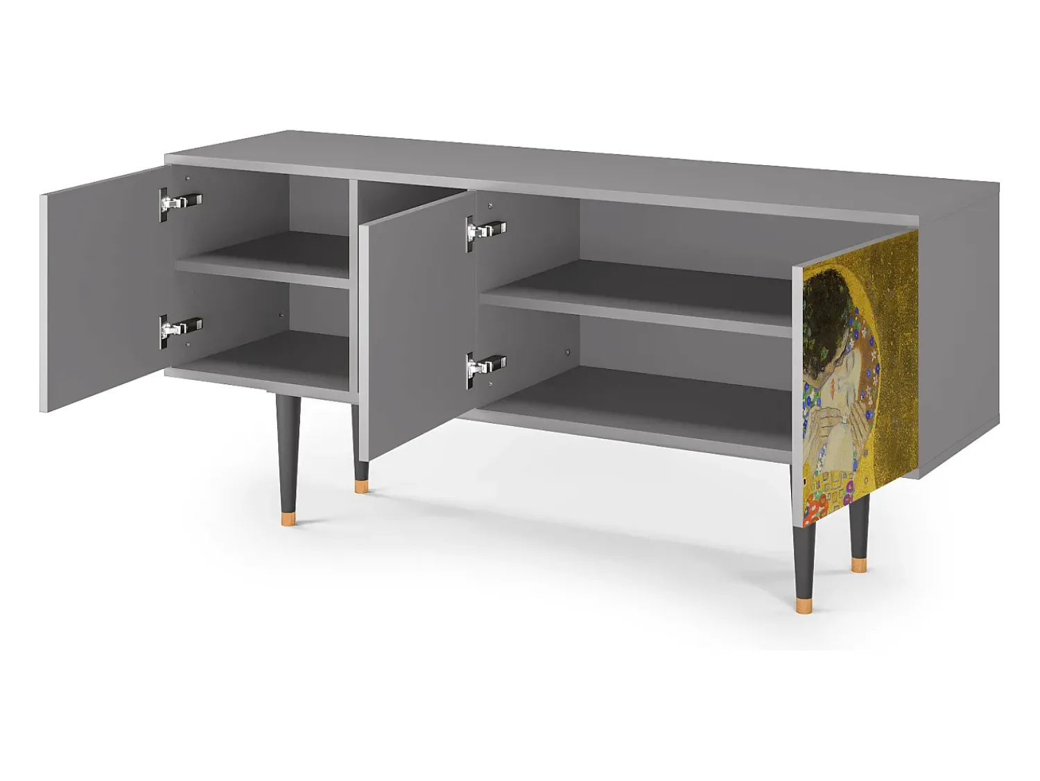 Mueble de TV - 150х69х41 cm - T5 - The Kiss by Klimt , Cinza^ Móvel De Tv