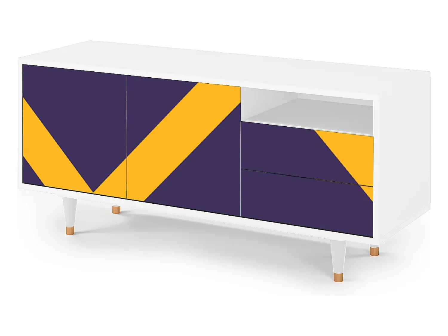 Outlet Mueble de TV - 125х56х41 cm - T7 - The Brightest Way, Branco Bege