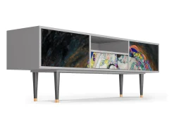 Móvel De Tv| Mueble de TV - 170х59х41 cm - T6 - The Maiden by Klimt, Cinza Cinzento