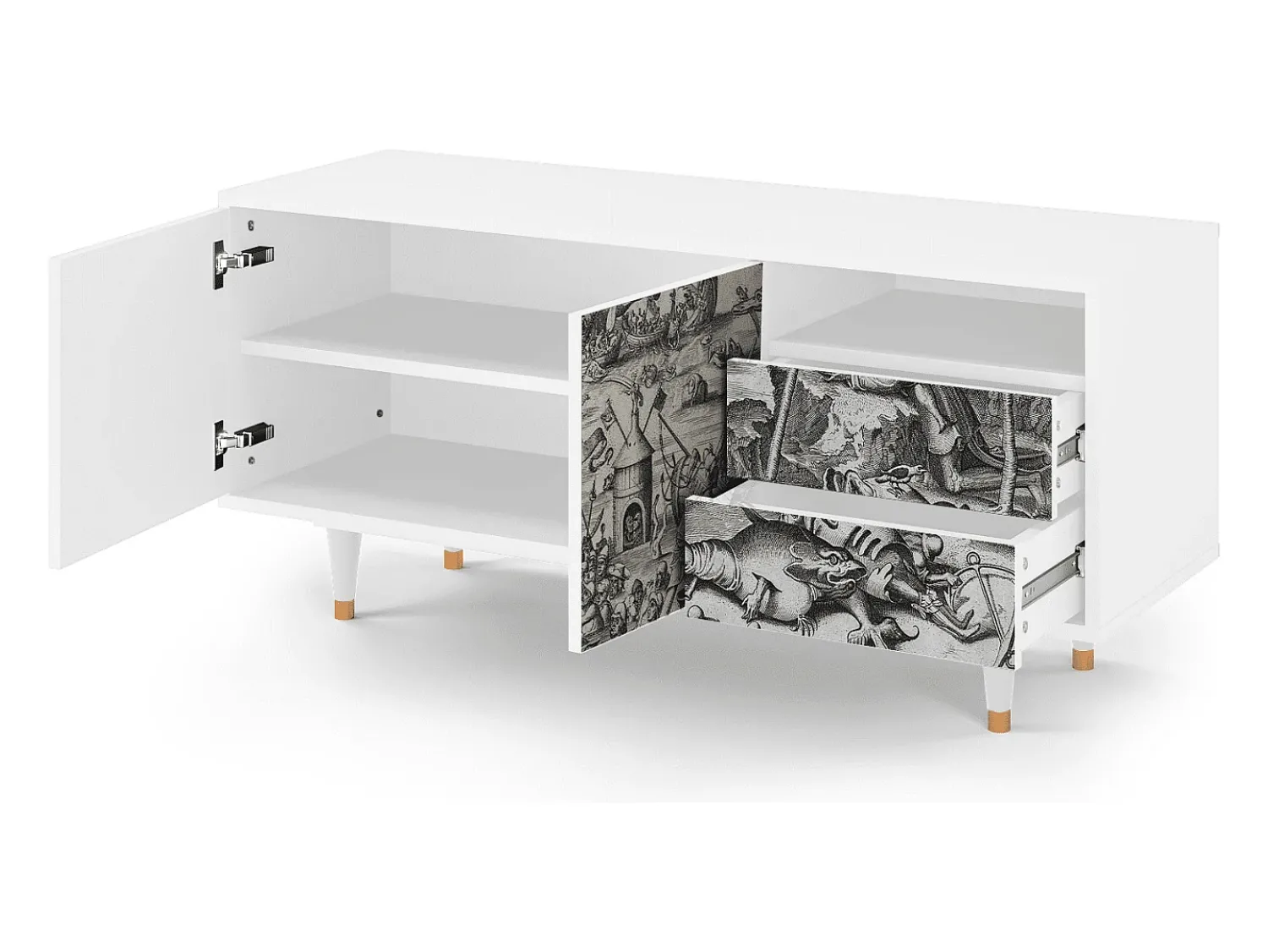 Best Mueble de TV - 125х56х41 cm - T7 - The Temptation, Branco Bege