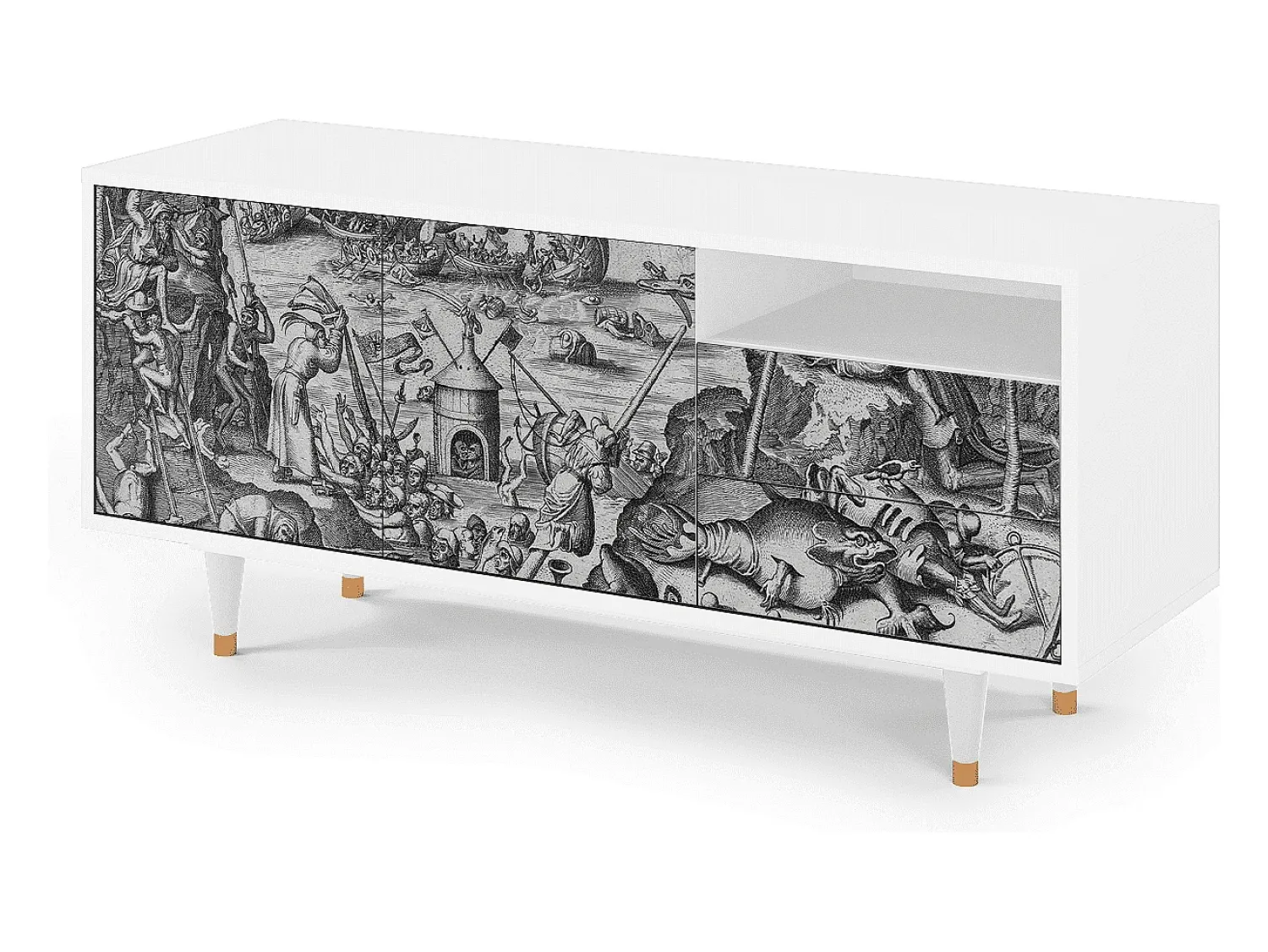 Best Mueble de TV - 125х56х41 cm - T7 - The Temptation, Branco Bege