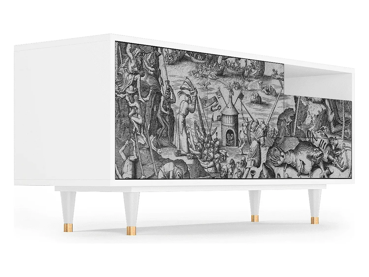 Best Mueble de TV - 125х56х41 cm - T7 - The Temptation, Branco Bege