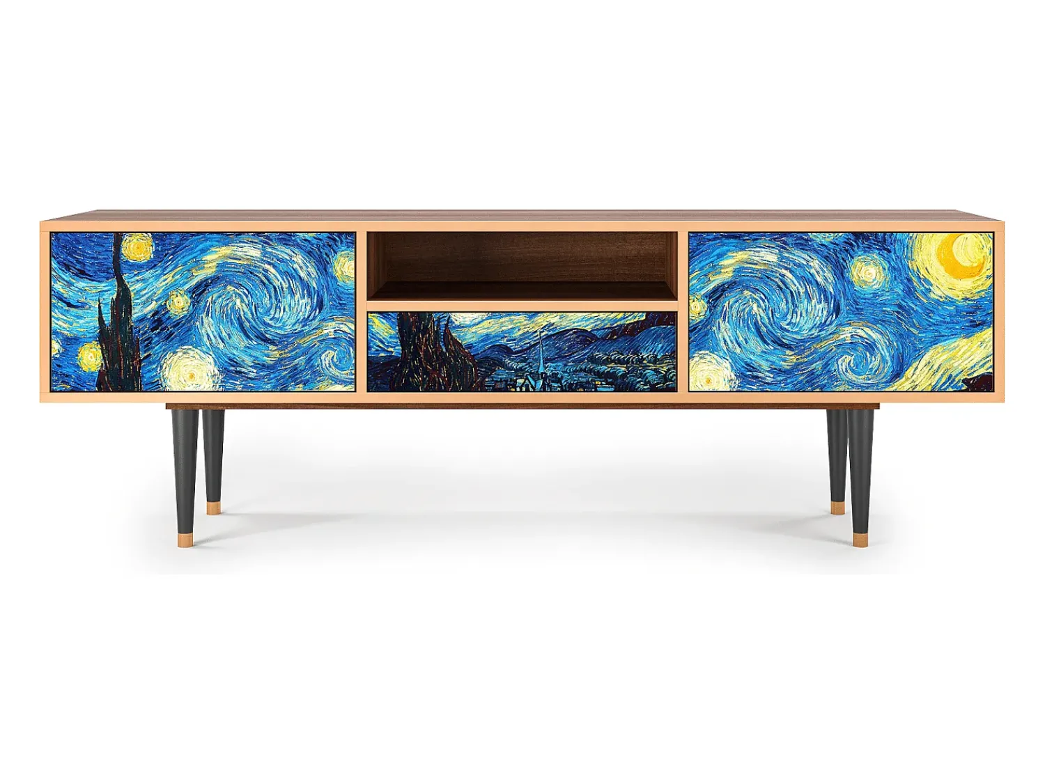 Móvel De Tv| Mueble de TV - 170х59х41 cm - T6 - The Starry Night , Nogueira Castanho