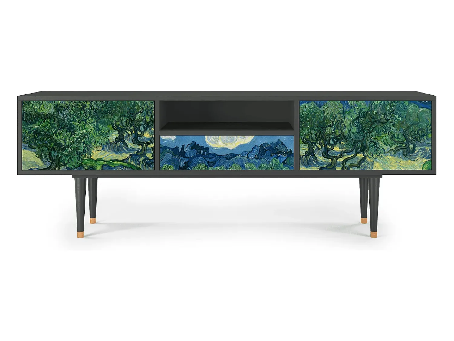 Móvel De Tv| Mueble de TV - 170х59х41 cm - T6 - The Oil Trees, Antracite Cinza antracite